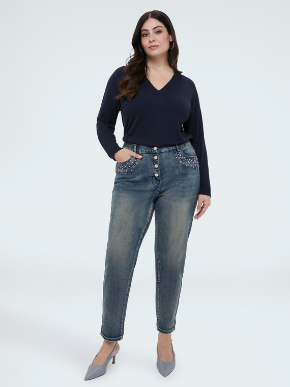 Barrel Jeans with colored light spots