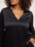Bi-material T-shirt in satin and jersey image number 3