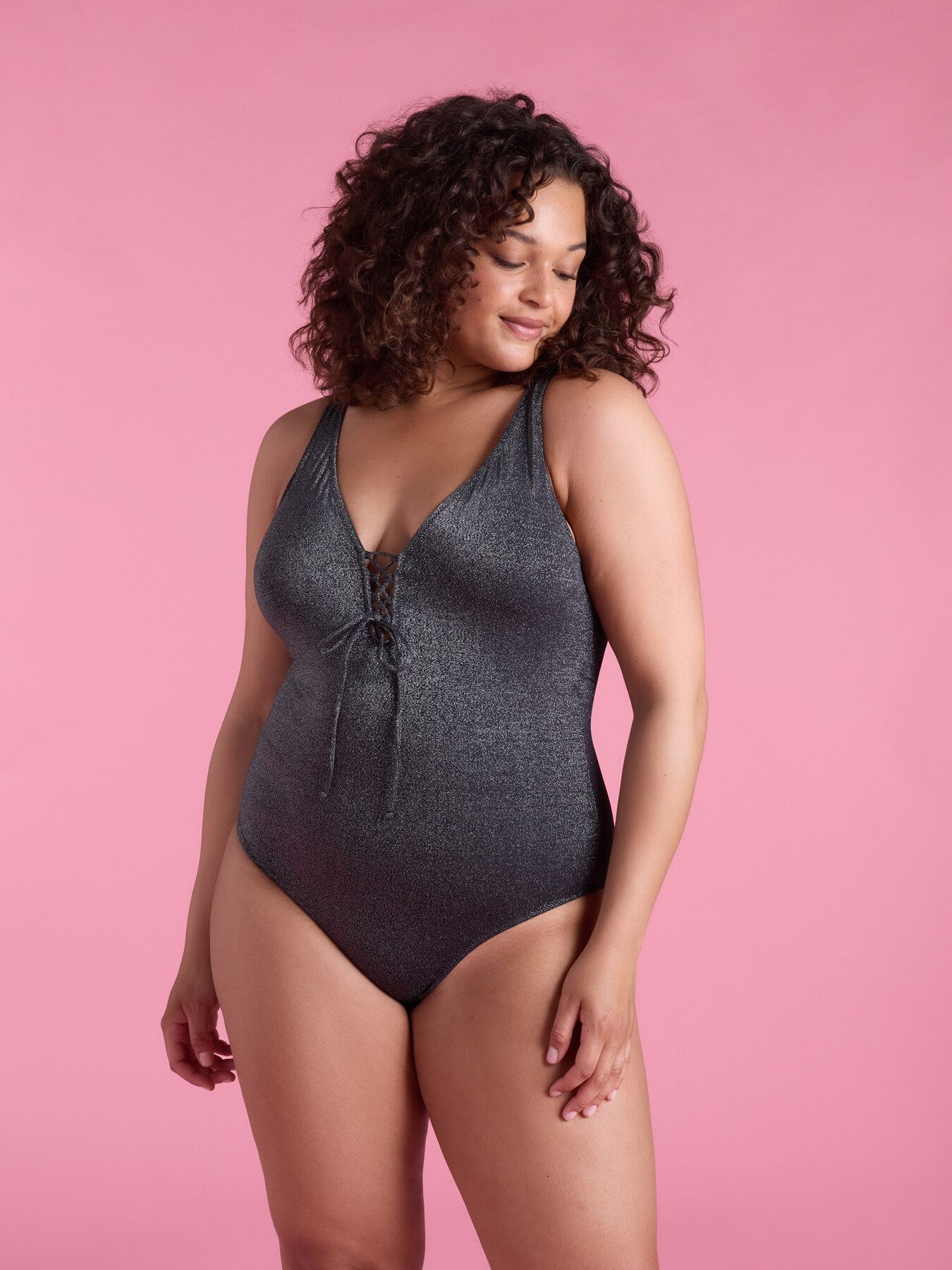 Maillot de bain une pièce noir lurex image number 2