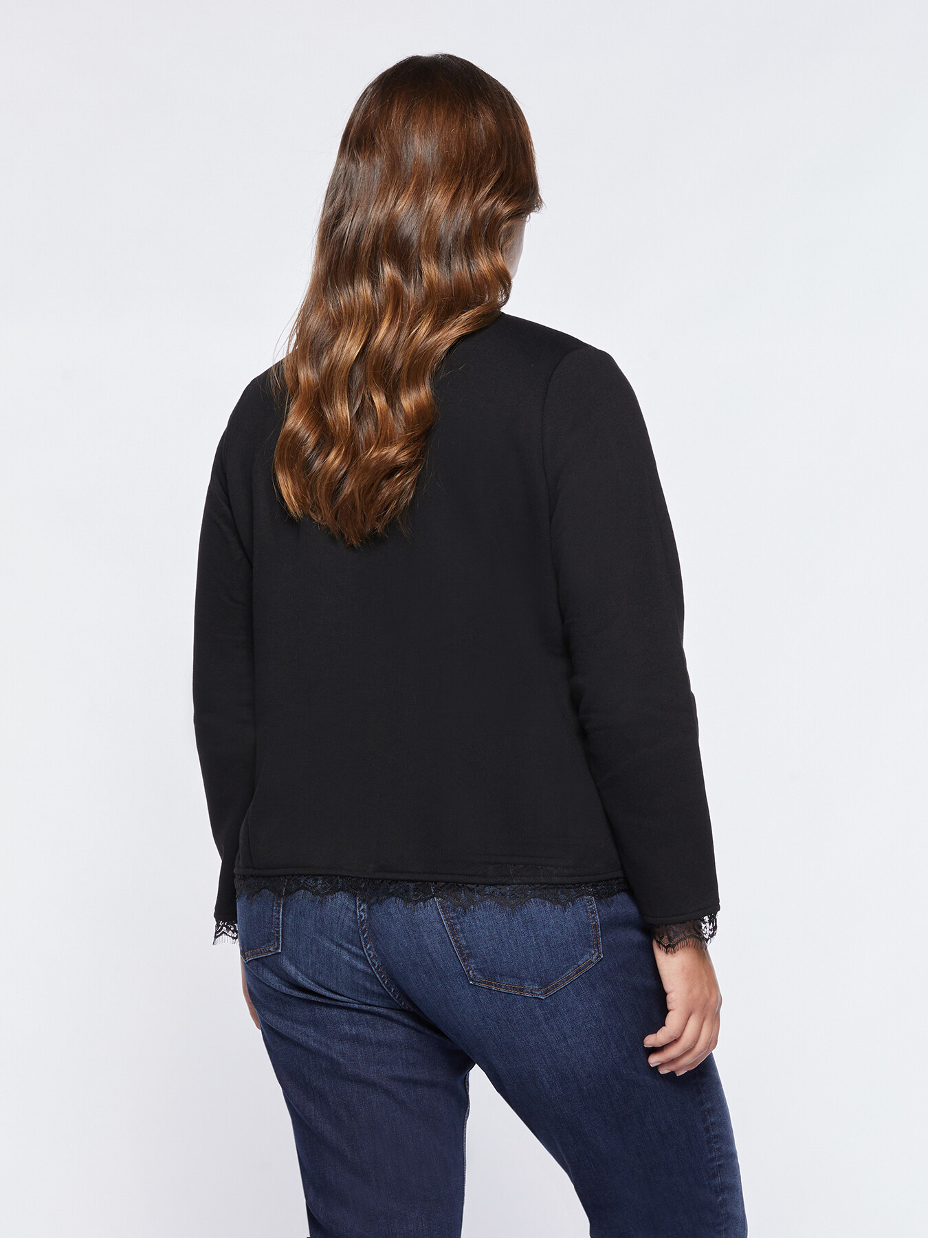 Chaqueta sudadera con encaje image number 1