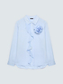 Bluse mit Volant und Blume image number 5
