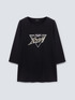 T-Shirt mit Druck und Strass-Steinchen image number 4