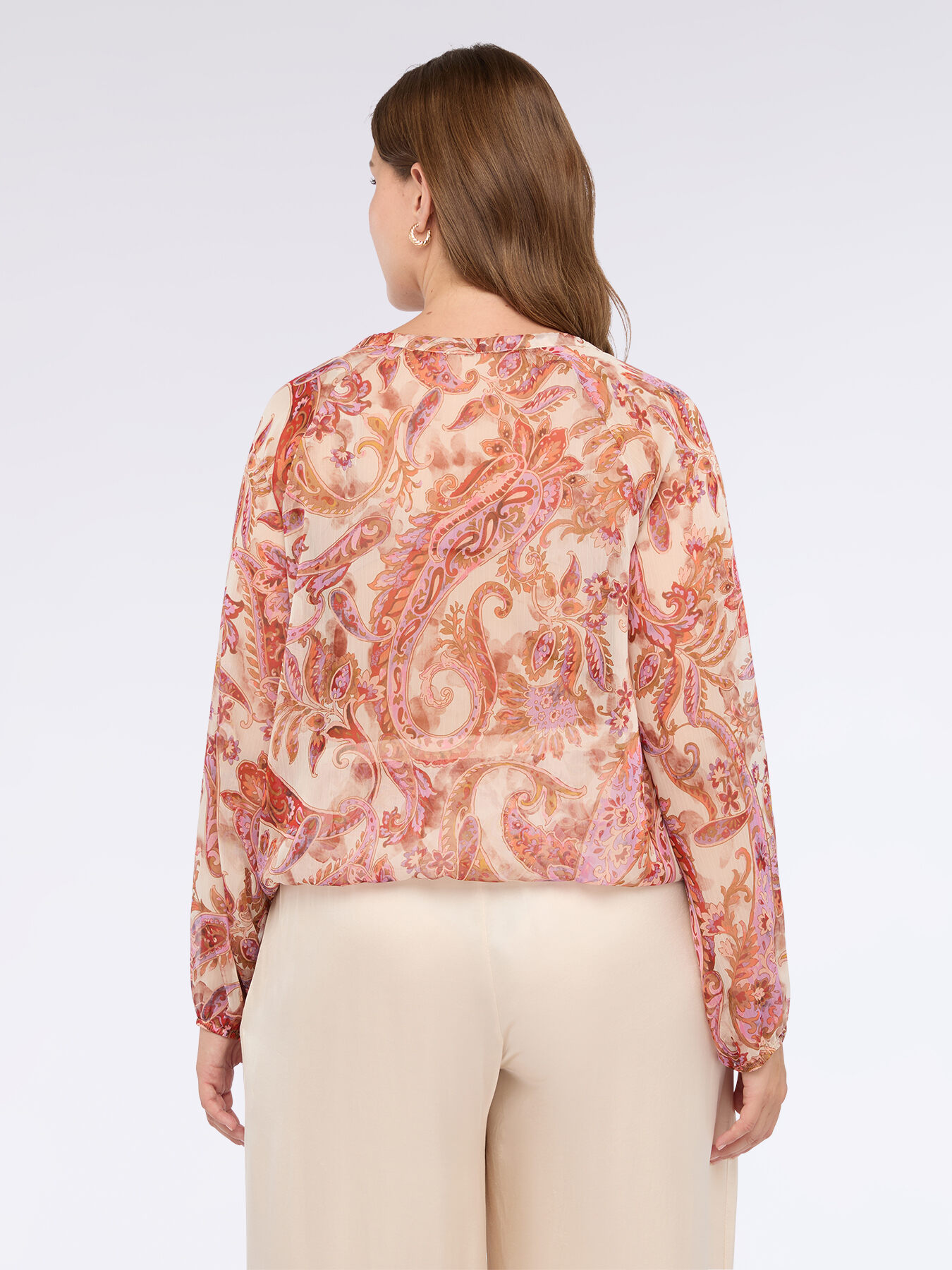 Bluse mit Paisley-Muster und Schn&uuml;ren image number 1