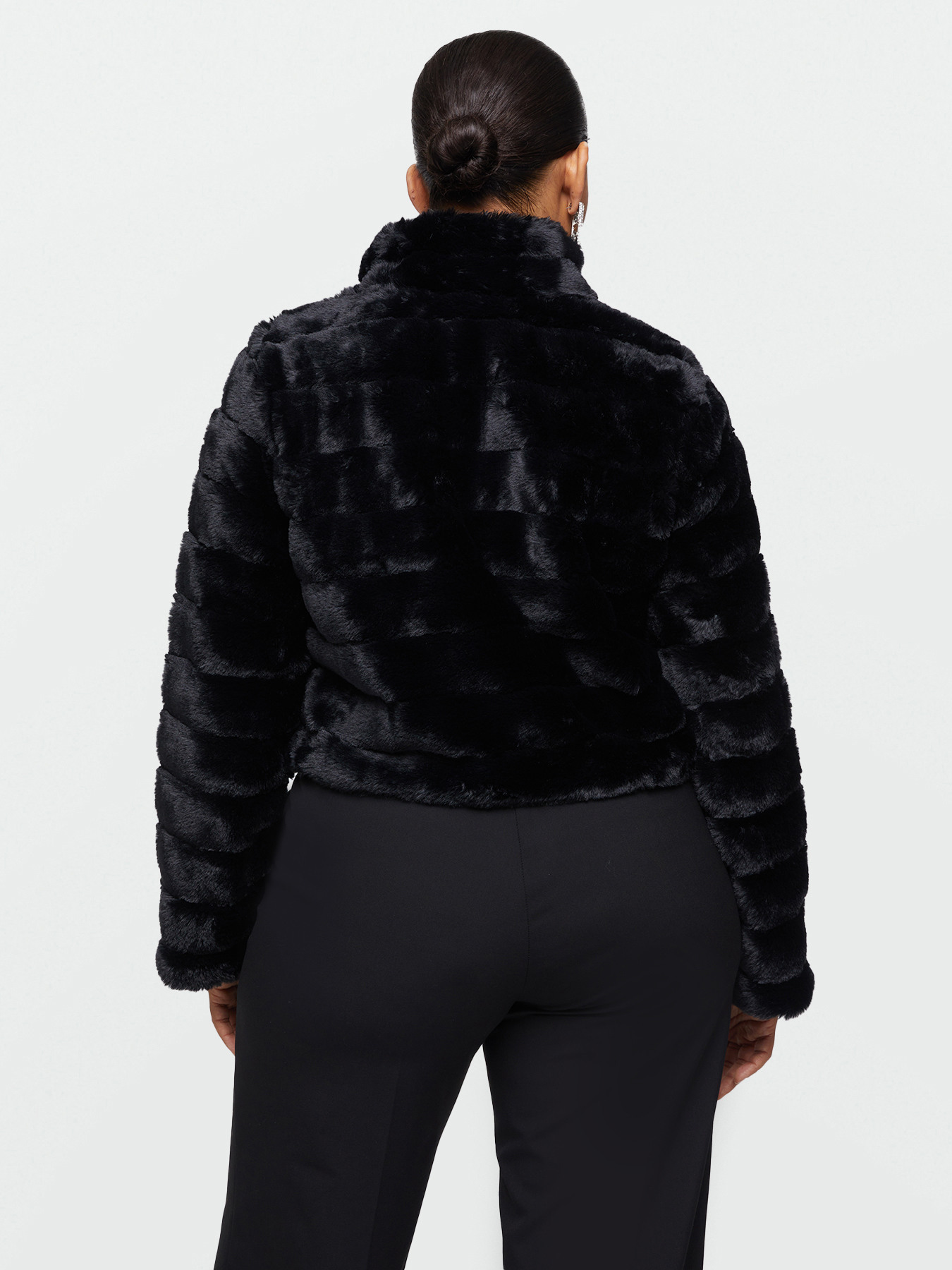 Short plush-effect jacket image number 1