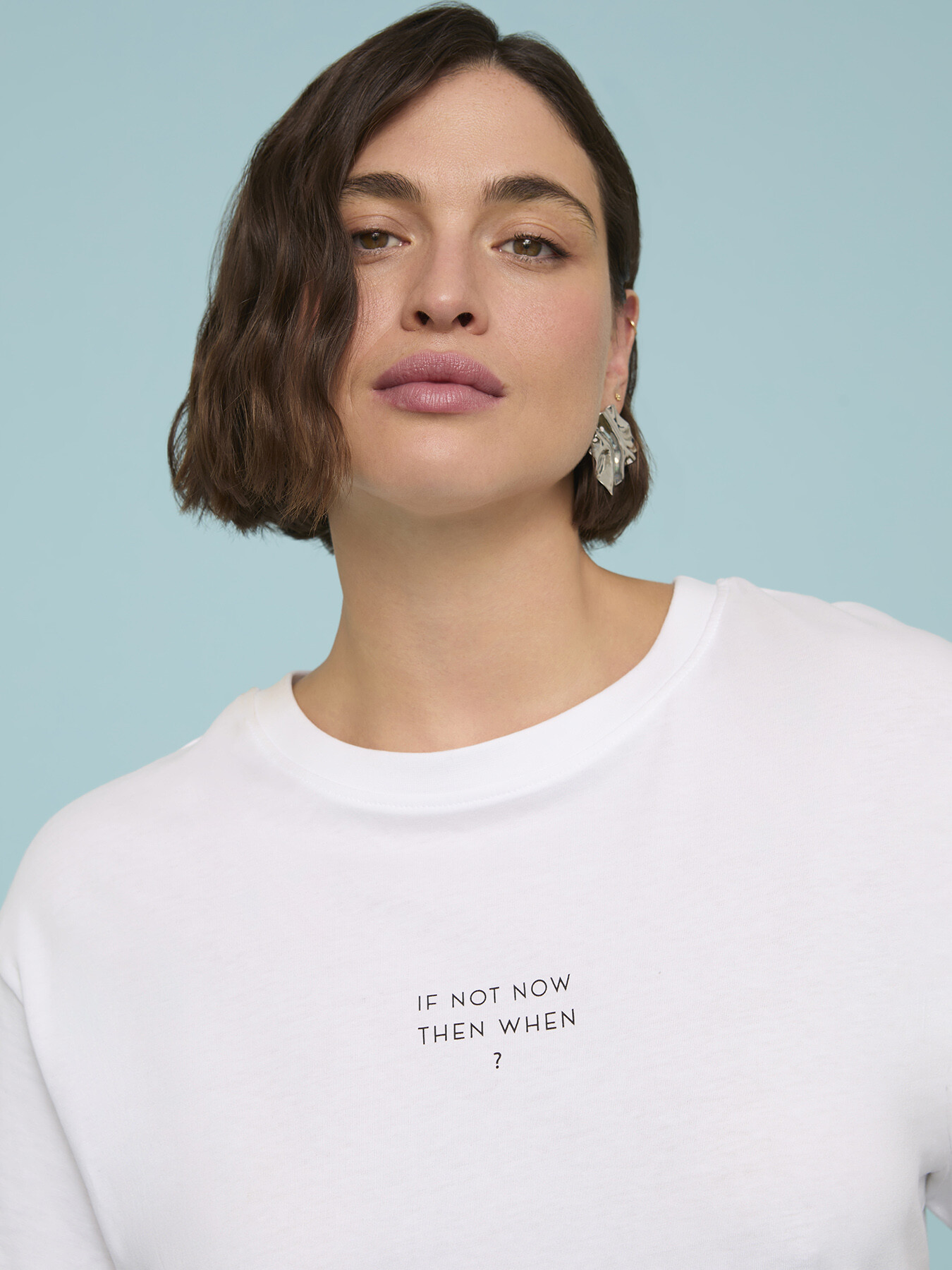 T-shirt en jersey de coton avec inscription motivante image number 2
