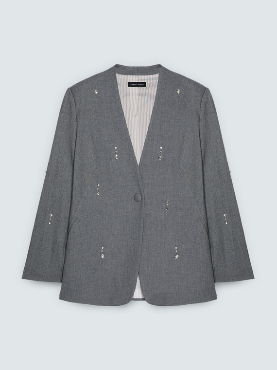 Blazer mit gl&auml;nzenden Details