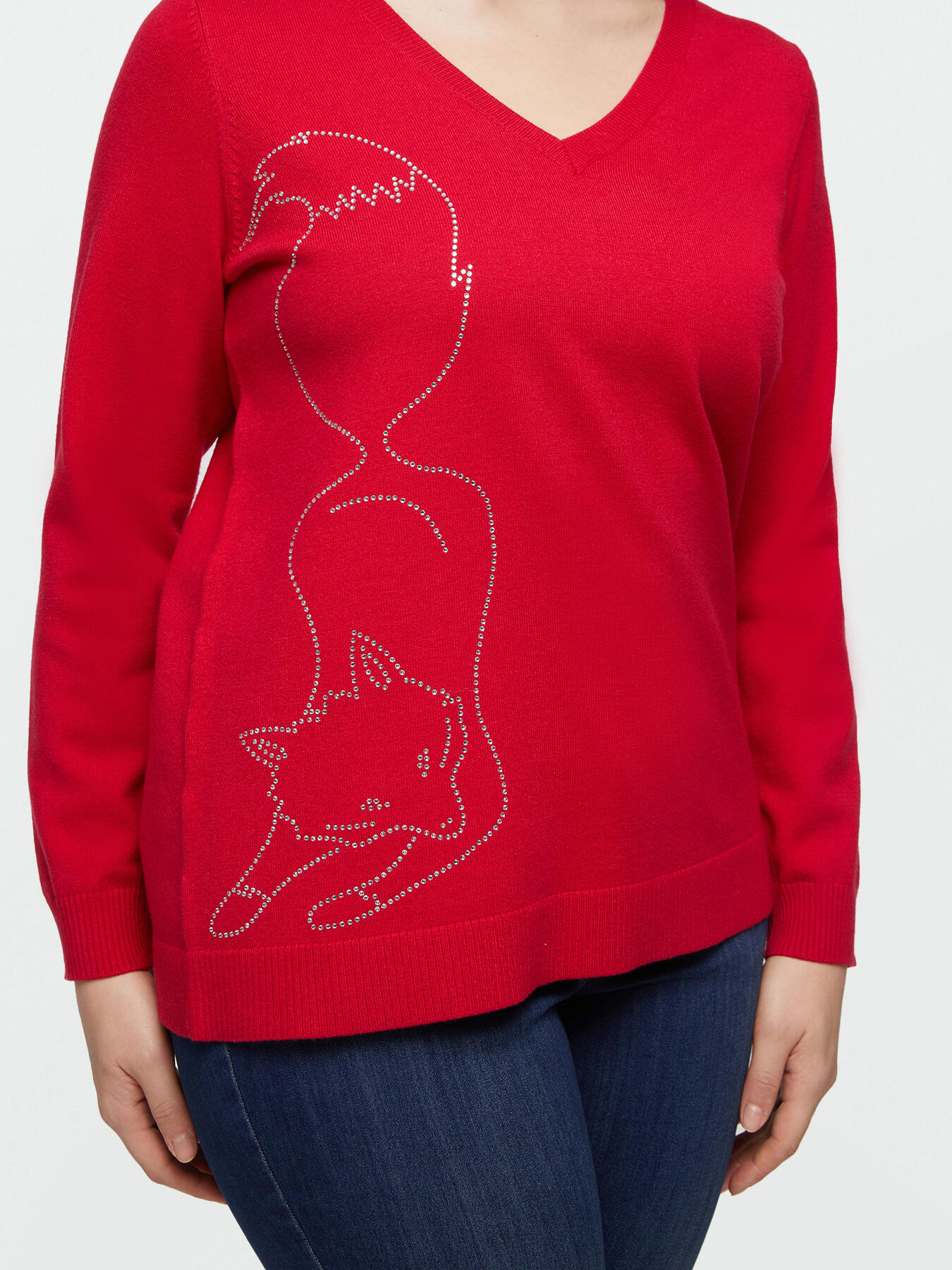 Maglia con disegno volpe in strass in viscosa LENZING&trade; ECOVERO&trade; image number 3