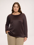 T-shirt bimaterica in raso e jersey image number 0