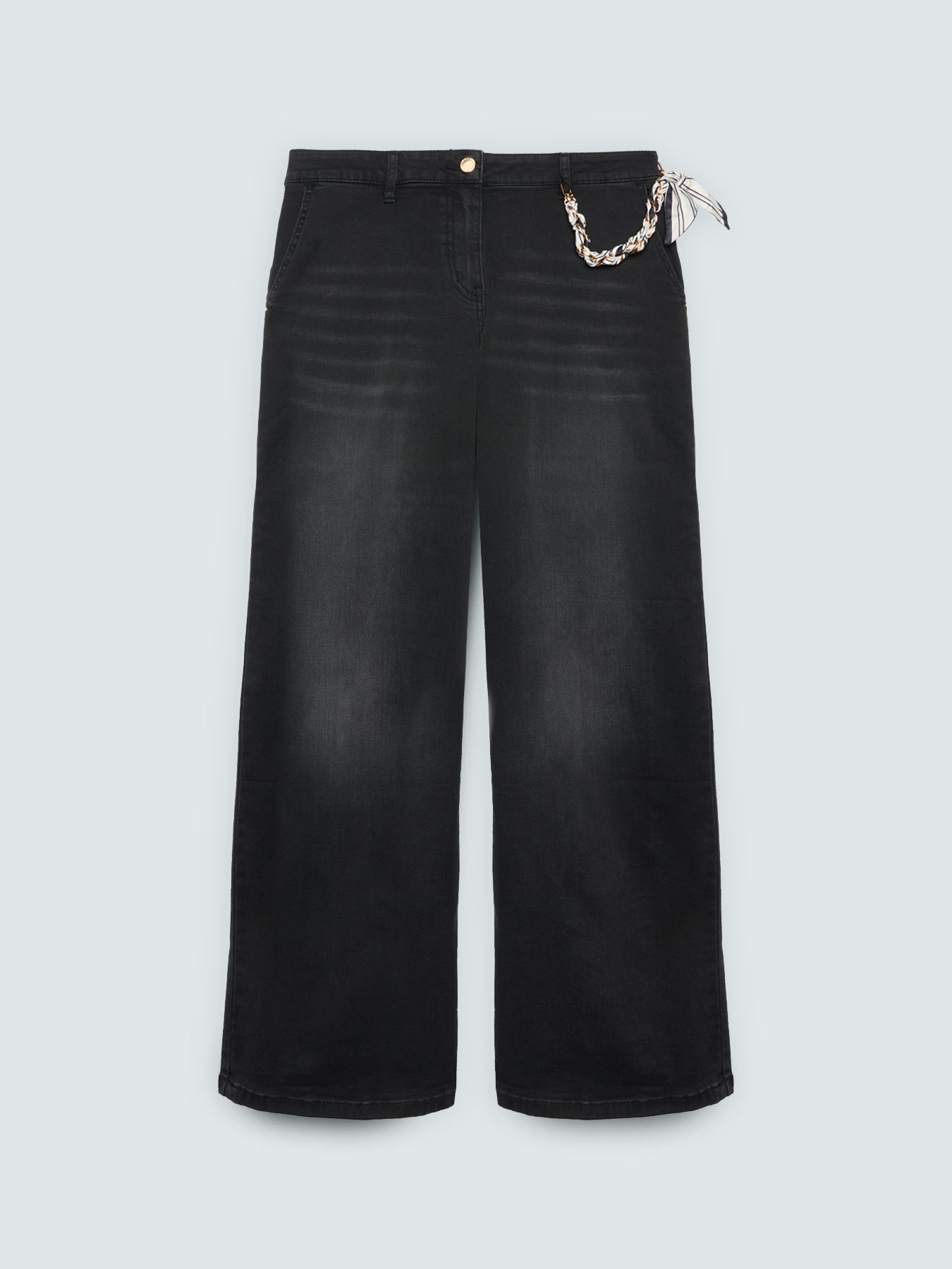 Jeans Wide Leg Waschung Black mit Charm image number 4