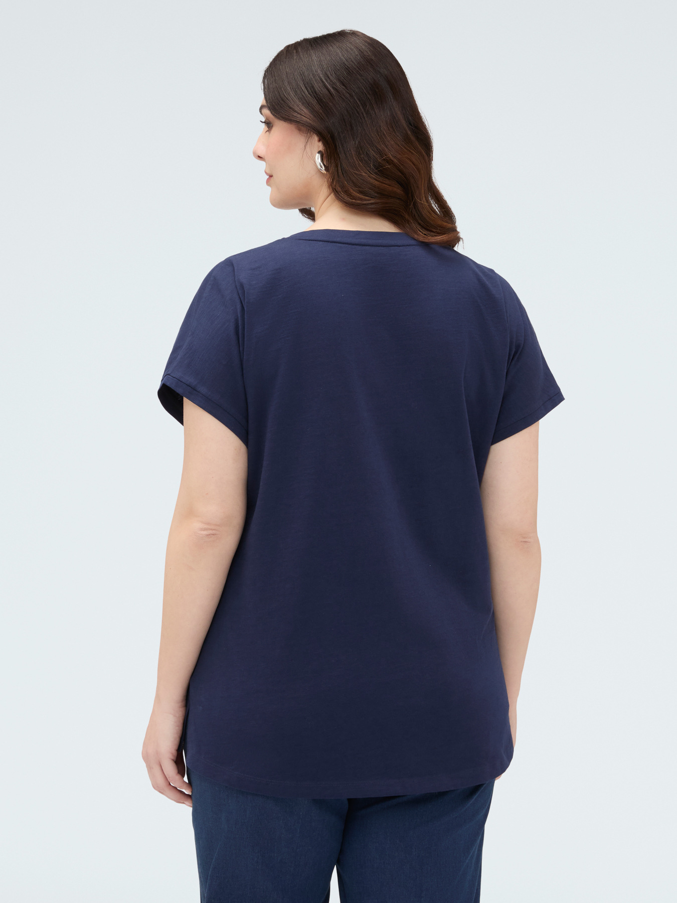 T-shirt in cotone con applicazione floreale image number 1