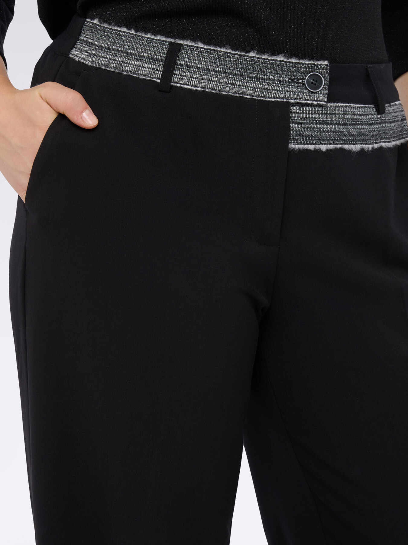 Pantaloni Wide Leg con inserto decorativo image number 4