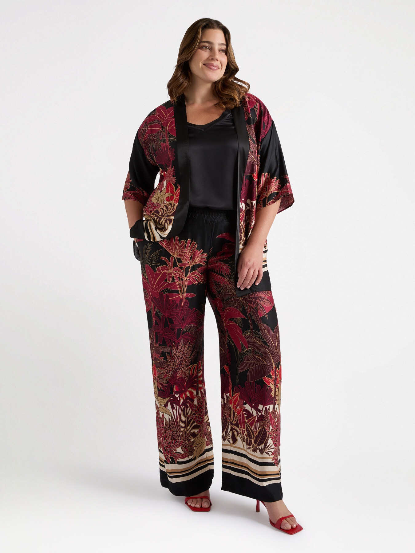 Tropical print kimono image number 2