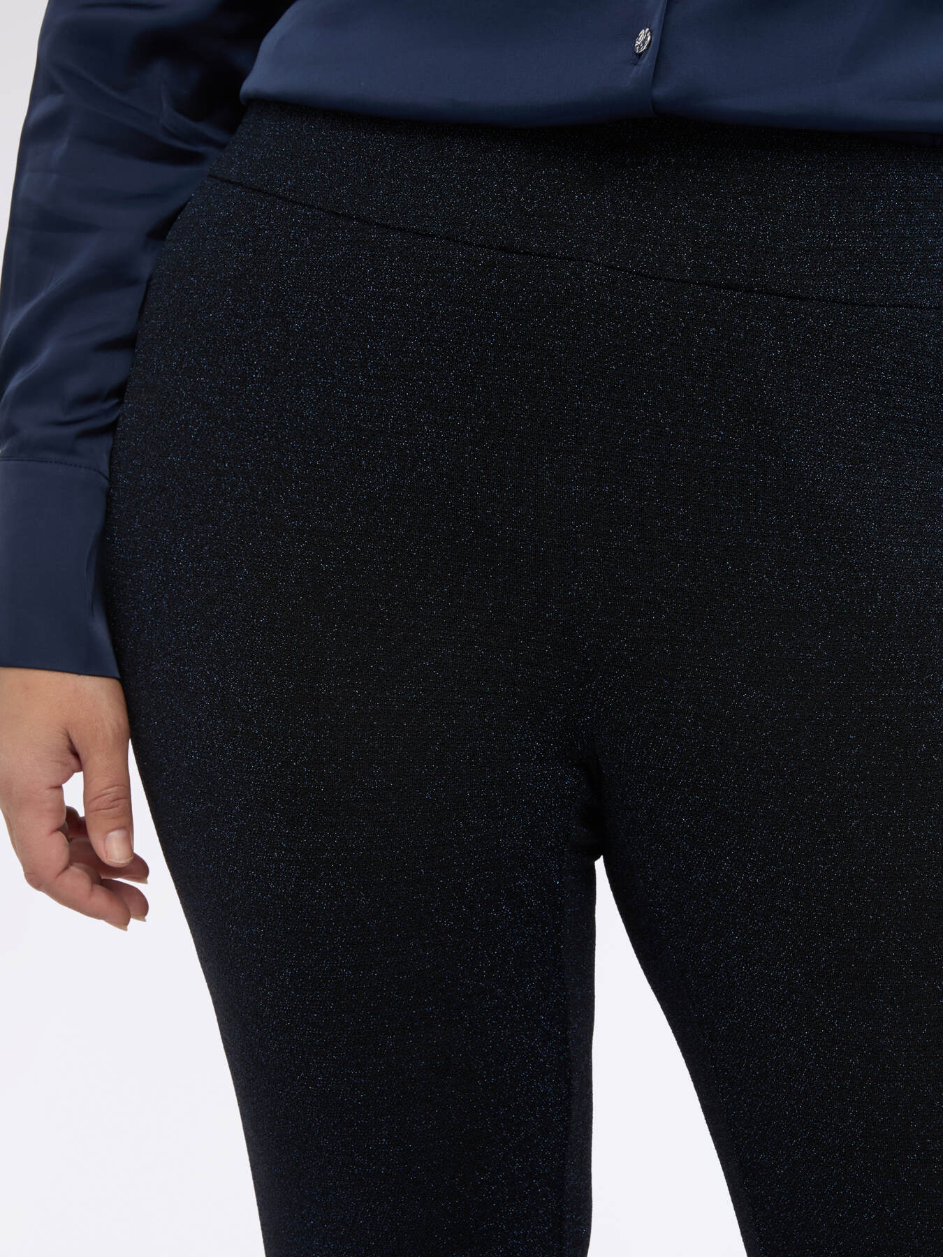 Pantaloni Flare scuba lurex image number 2