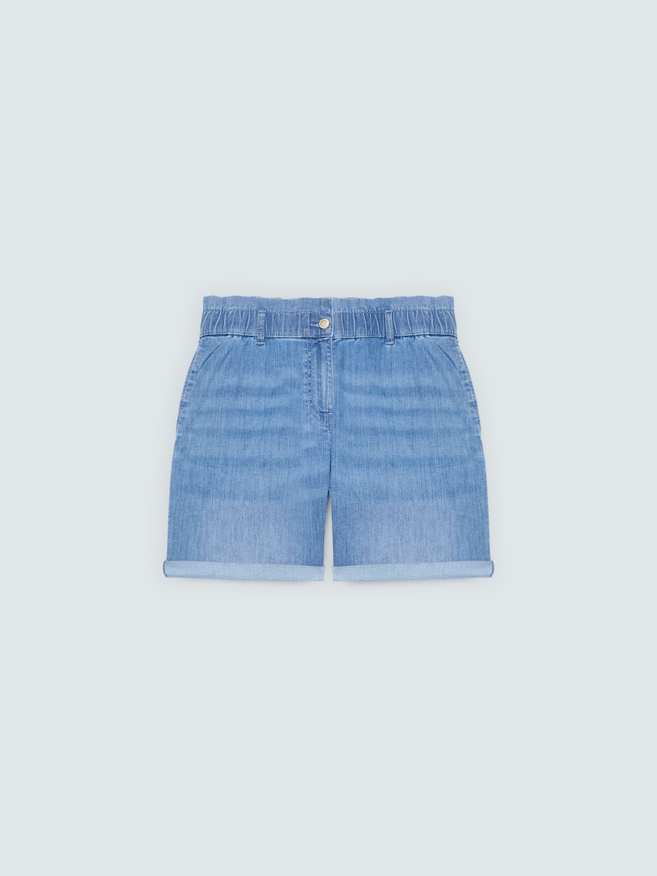 Jeans shorts with elasticated waist image number 4