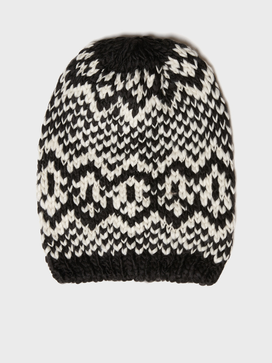 Fiorellarubino: Cappello in tricot black&white Nero_1