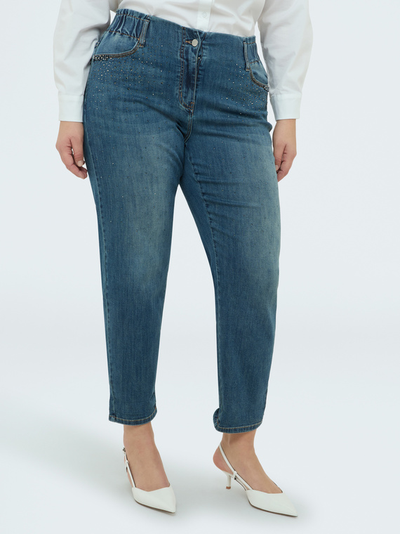 Balloon Jeans with rhinestones