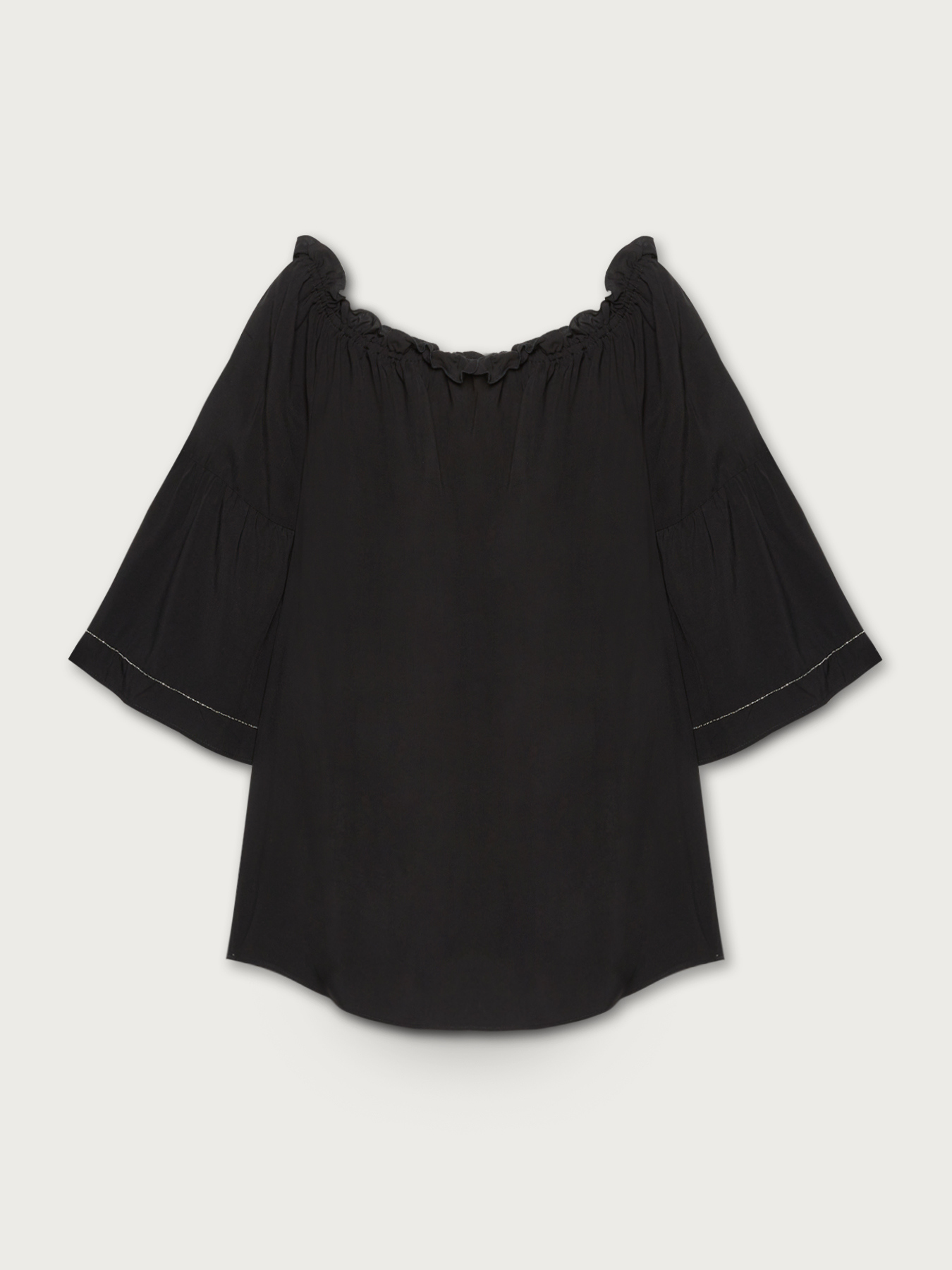 Schulterfreie Bluse mit Stickerei image number 3