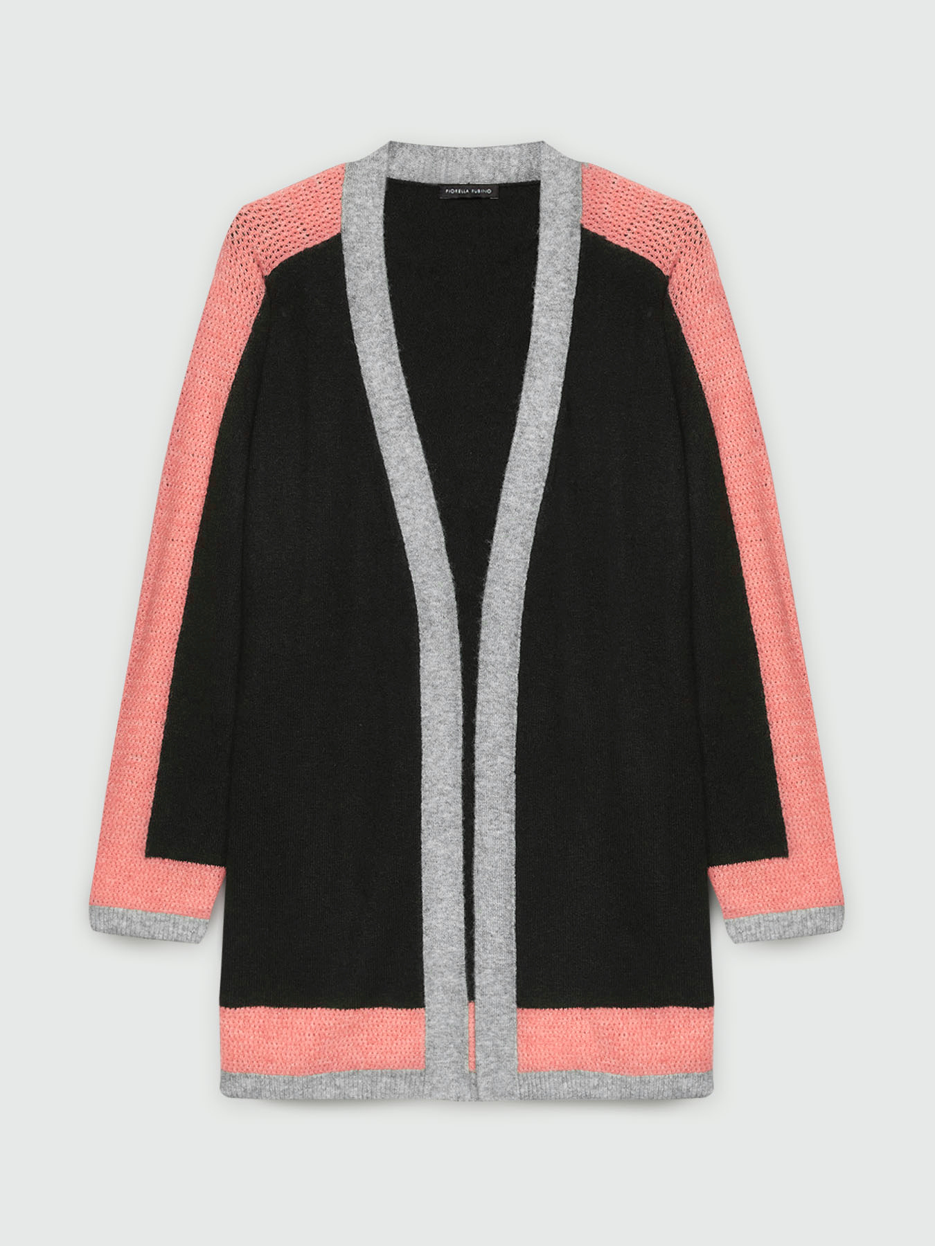 Cardigan with contrasting coloured borders image number 4
