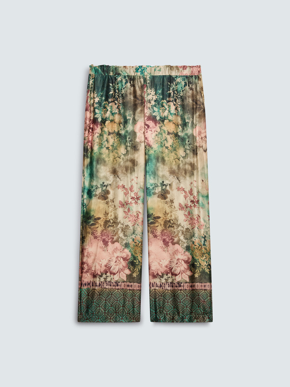 Wide Leg Hose aus Stretch-Satin