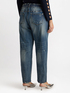 Jeans balloon strappo davanti con tessuto tweed image number 1