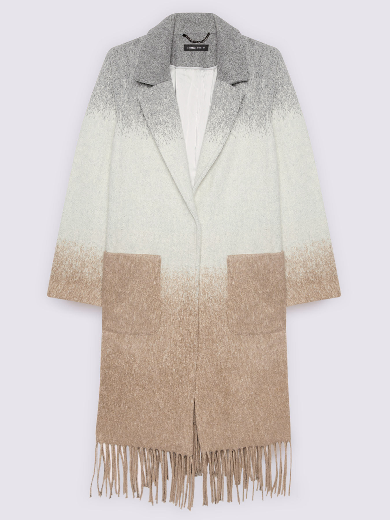 Cappotto stampa sfumata con frange image number 5