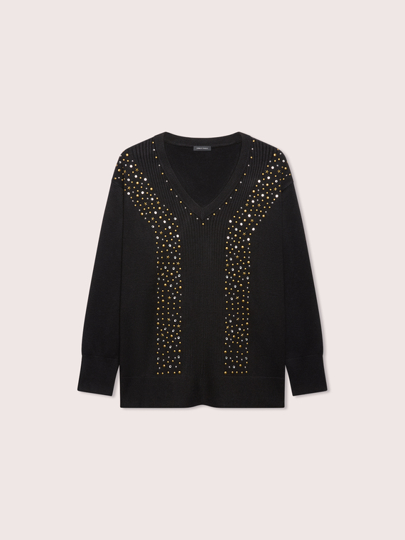 Sweater with jewel embellishments