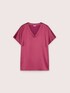 Bi-material T-shirt in viscose satin image number 4