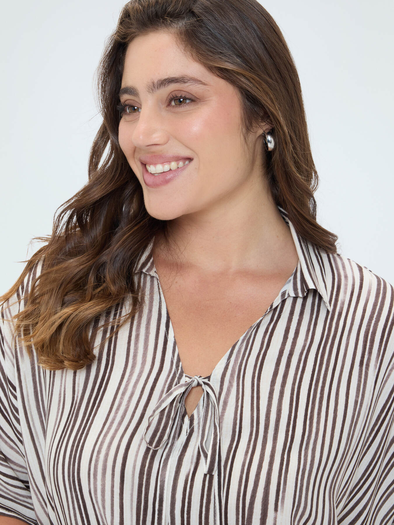 Striped viscose blouse image number 2