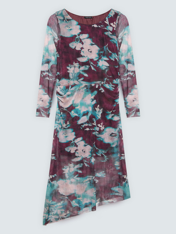 Long tulle dress with print