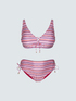 Bikini deux pi&egrave;ces avec imprim&eacute; multicolore et lacets image number 5