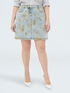 Denim mini skirt with floral print image number 4