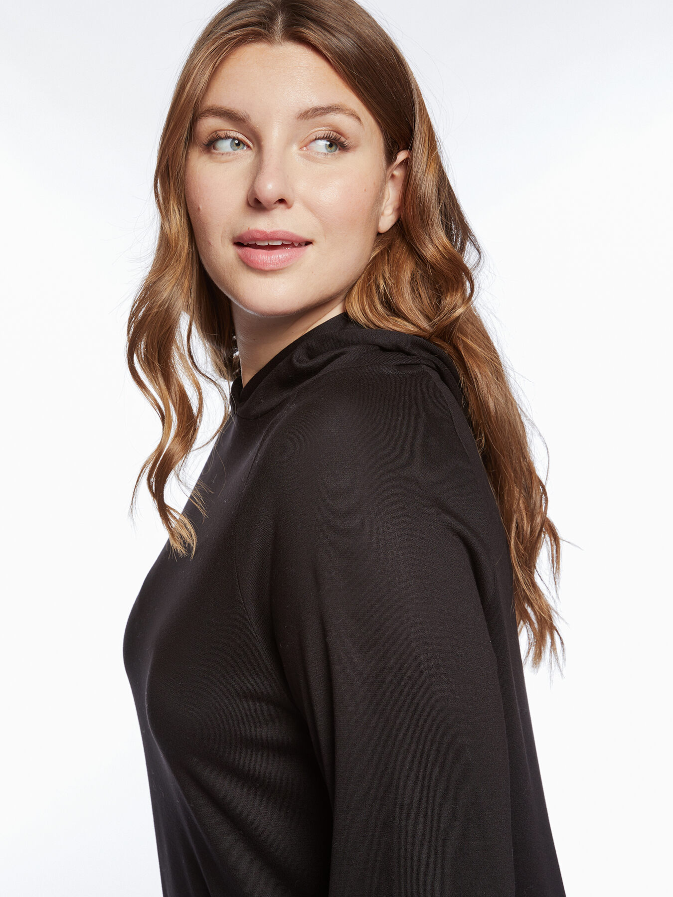 Felpa con bordi in tessuto spalmato image number 2