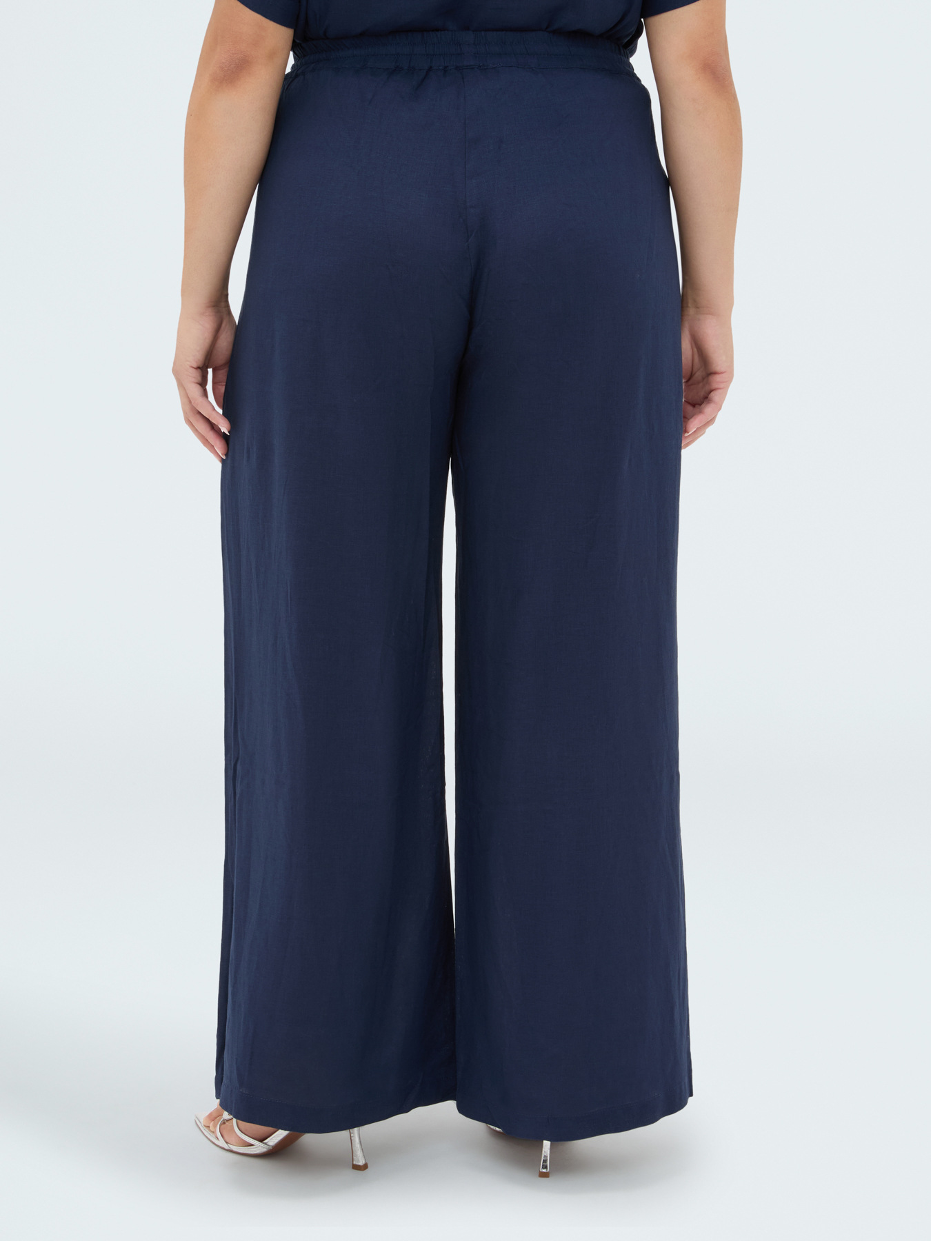 Pantalon Wide Leg en m&eacute;lange de lin image number 1