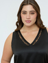 V-neck top with lace detail image number 3