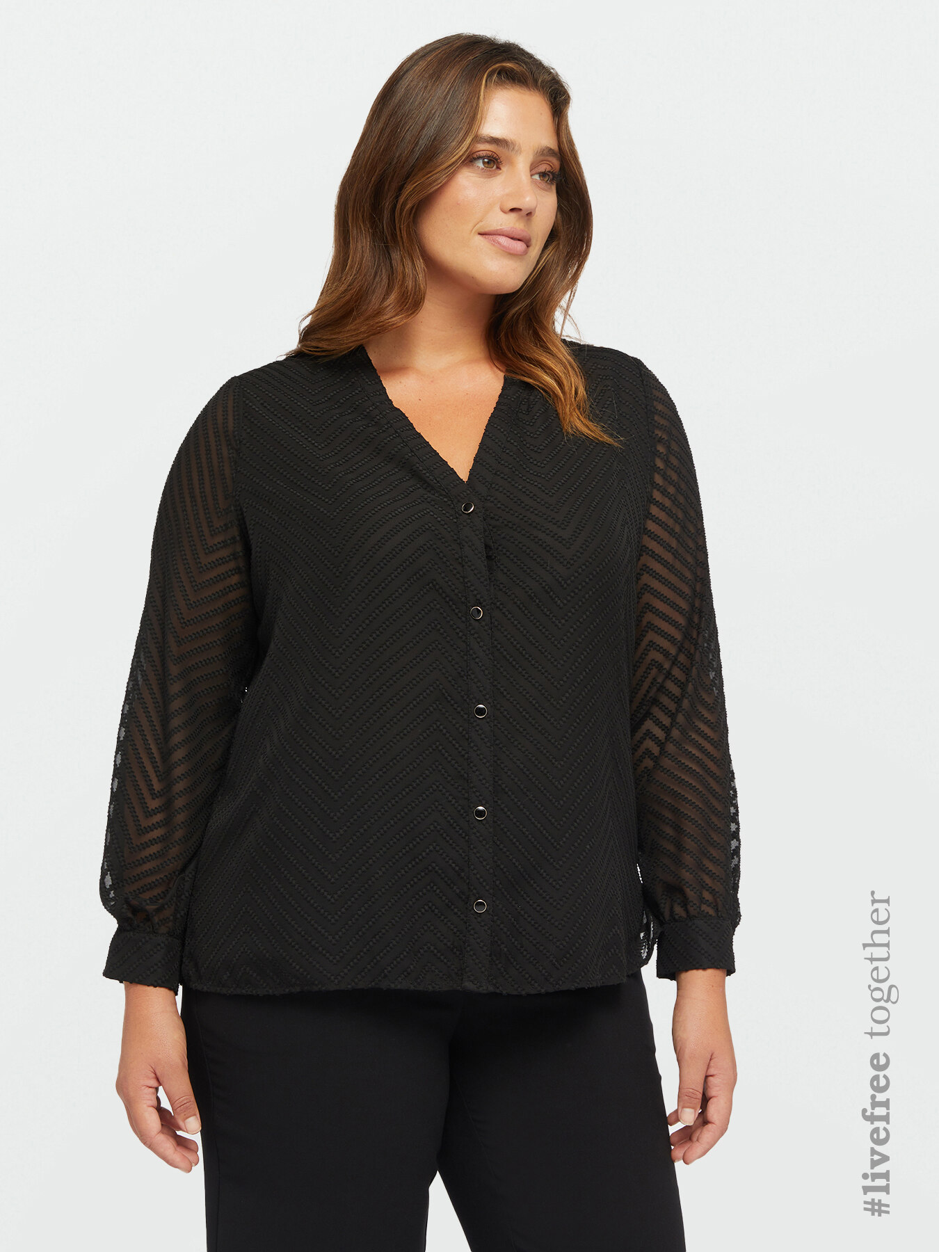 Bluse aus Stoff mit eingewebtem Muster image number 4