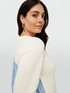 Sweater with striped fabric back image number 3
