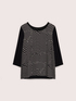 T-shirt bimaterica in viscosa con stampa image number 4