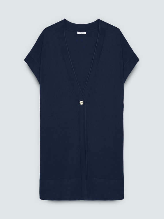 Gilet long en m&eacute;lange viscose