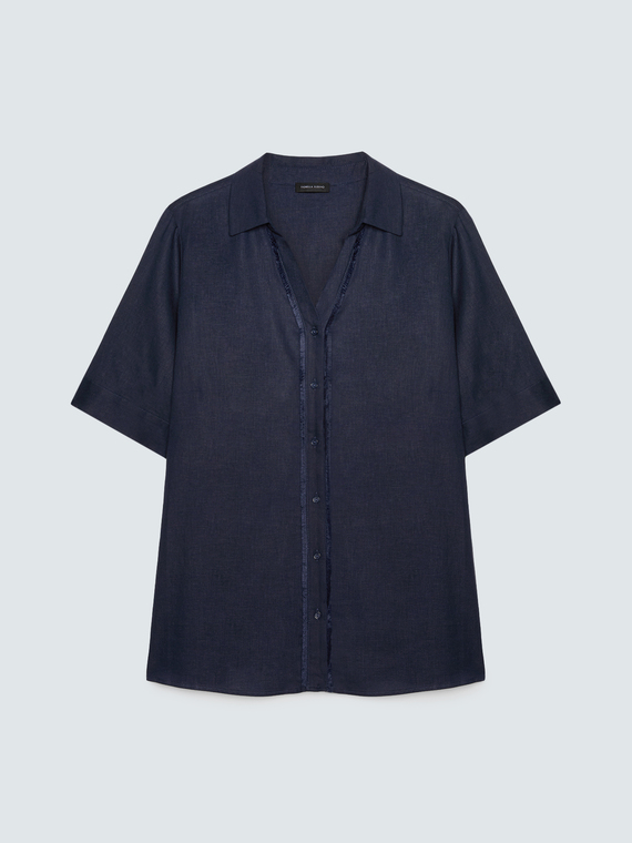 Boxy shirt in linen and viscose blend