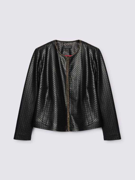 Biker jacket with diamond quilting