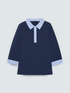 T-shirt bimaterica con collo polo image number 4
