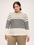 Striped t-shirt with boat neck image number 0