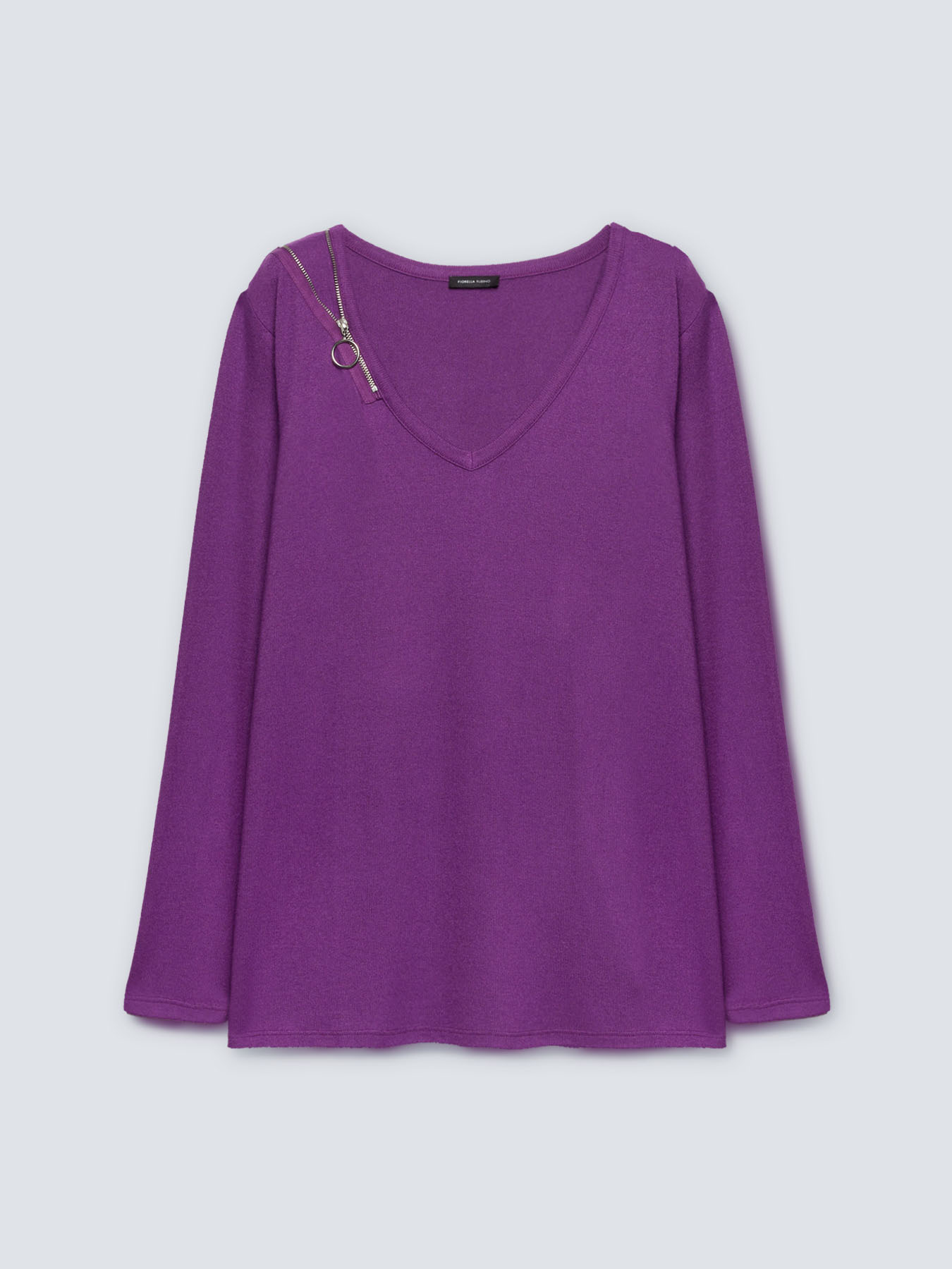 Knitted T-shirt with side zipper image number 3