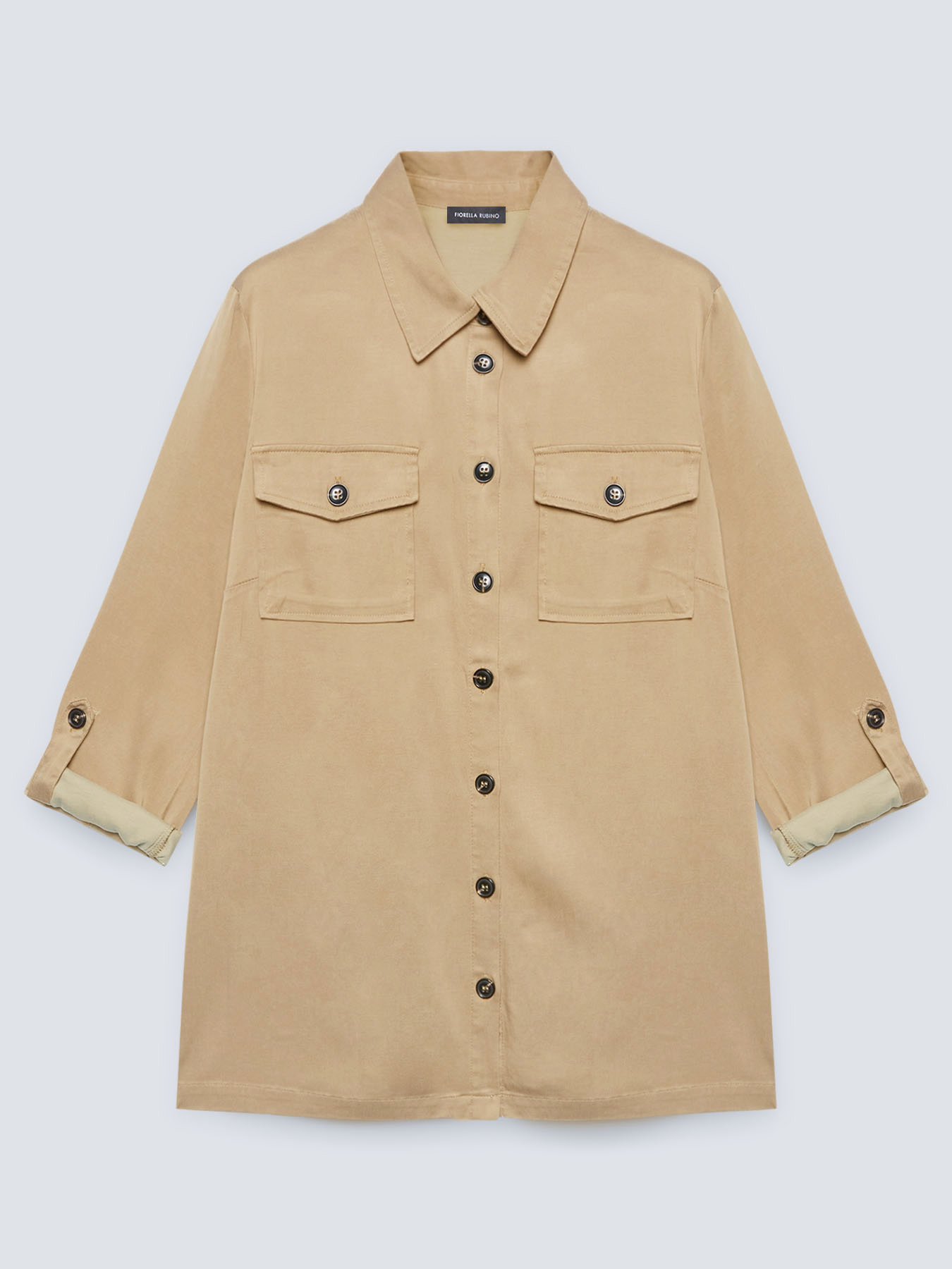 Oversized tencel shirt image number 4