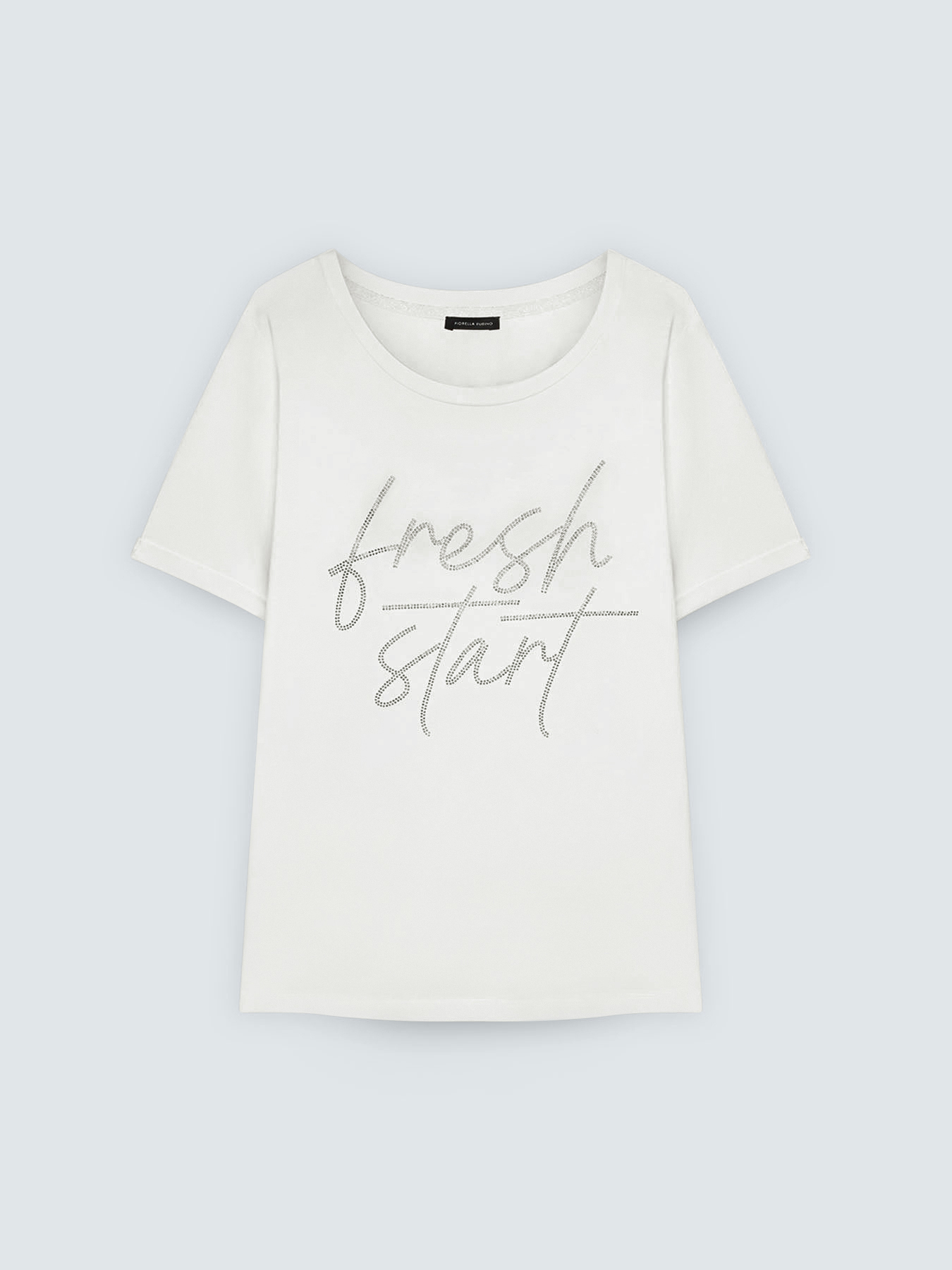 T-Shirt mit Strass-Schriftzug image number 4