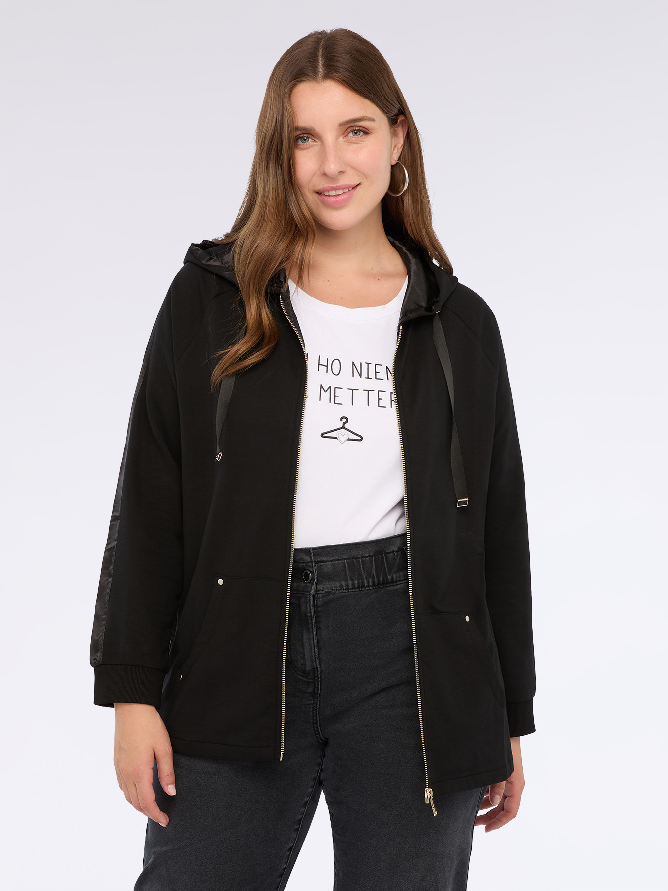 Hooded zip-up sweatshirt image number 0