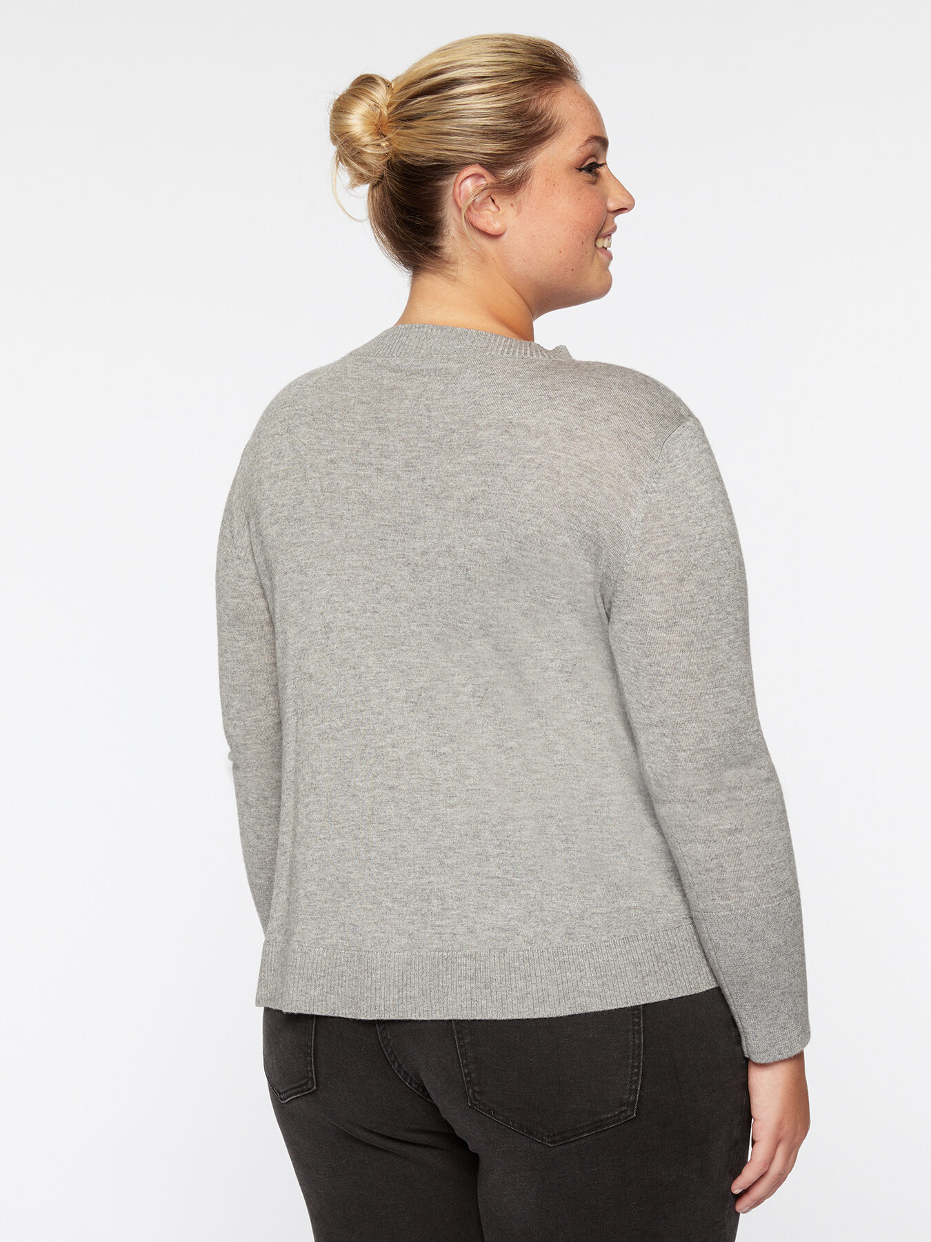 Maglia con parti a coste in lana e viscosa image number 1