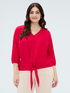 Bluse aus Viskose mit Knoten am Saum image number 3