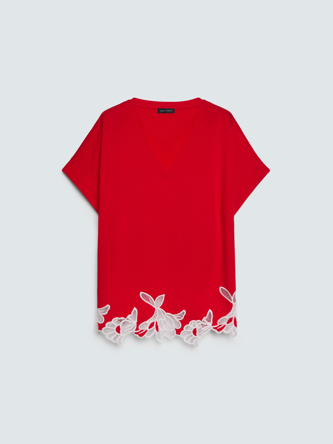T-Shirt aus Baumwolle mit Blumenstickereien image number 4