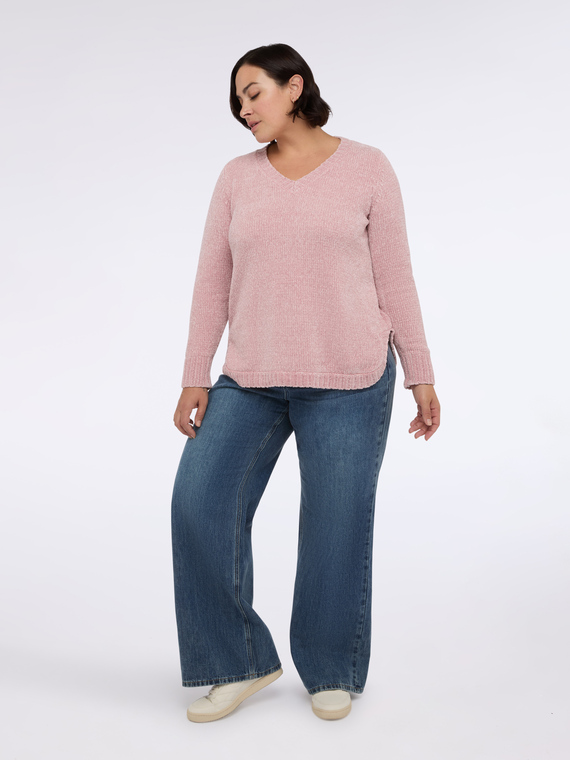 Maglia ciniglia scollo a v | Fiorella Rubino